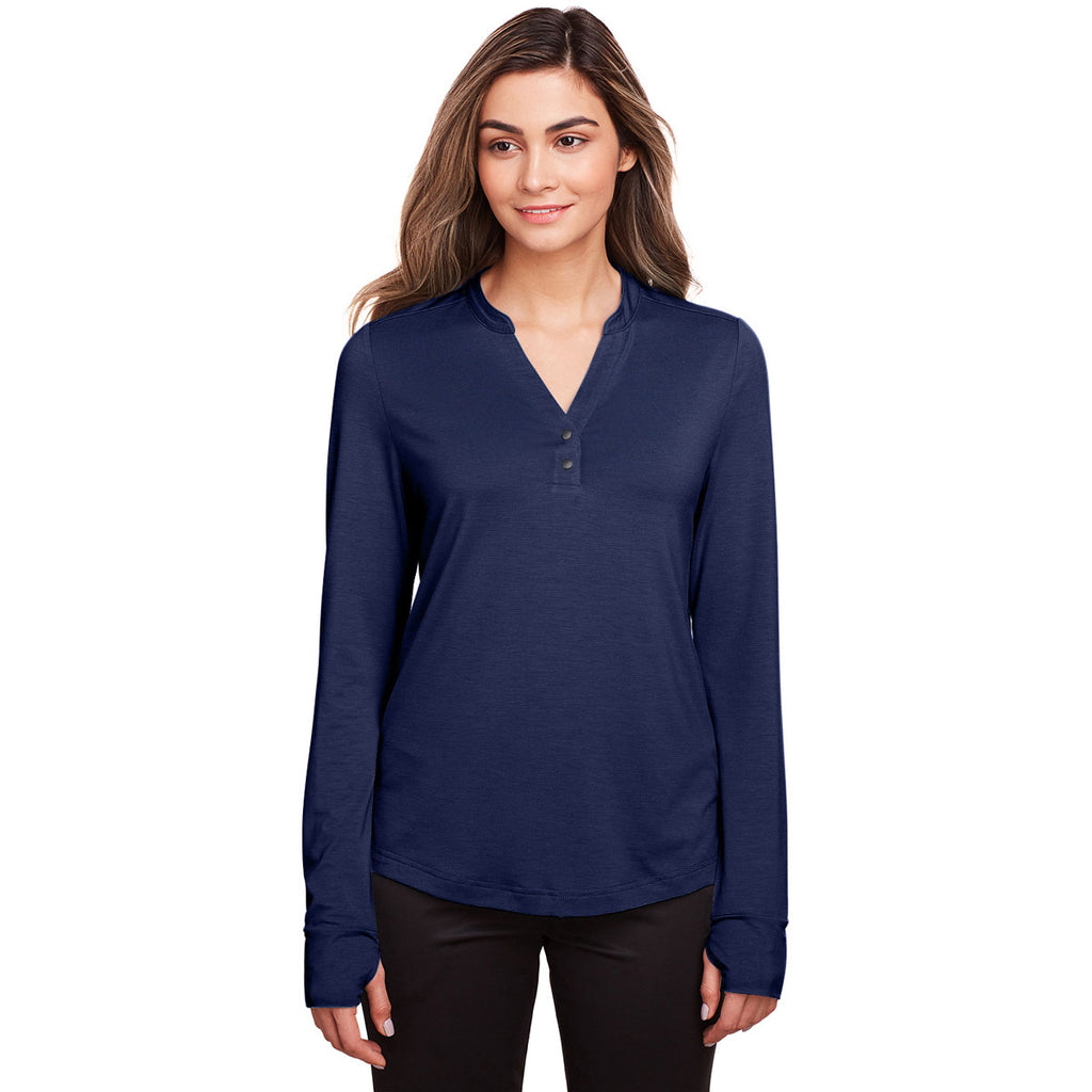 North End Women's Classic Navy Jaq Snap-Up Stretch Performance Pullover