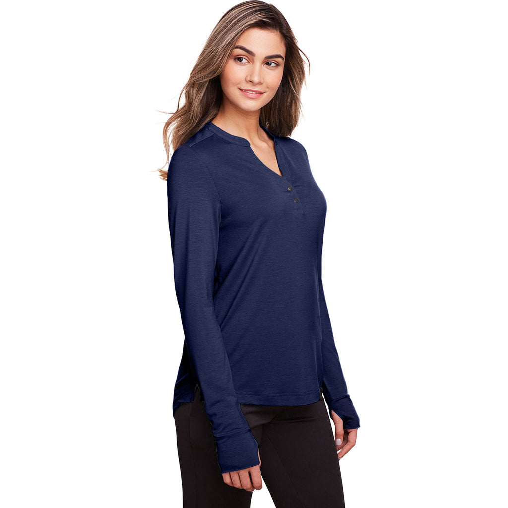 North End Women's Classic Navy Jaq Snap-Up Stretch Performance Pullover