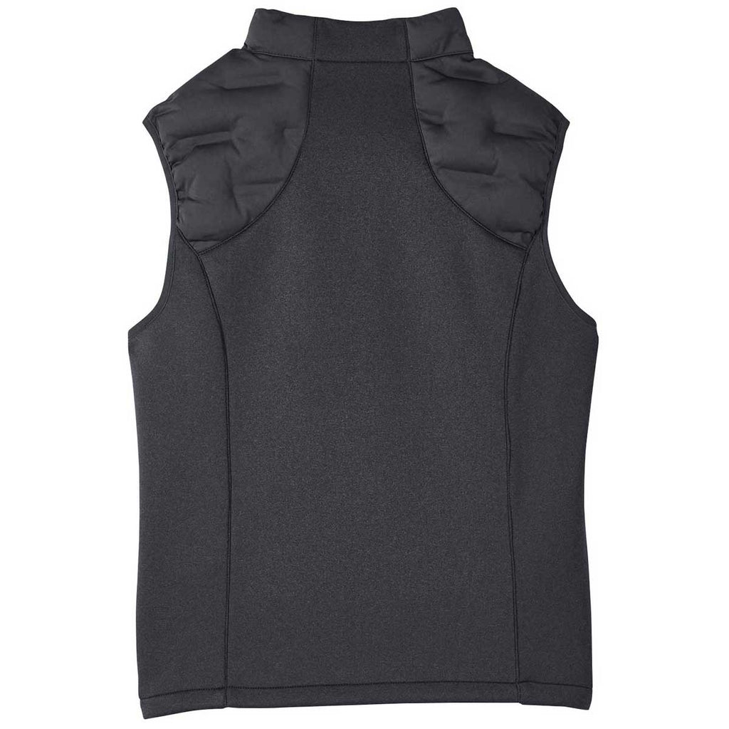 North End Women's Carbon/Black Heather/Black Pioneer Hybrid Vest