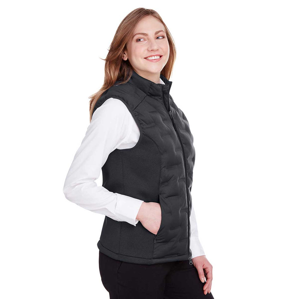 North End Women's Carbon/Black Heather/Black Pioneer Hybrid Vest