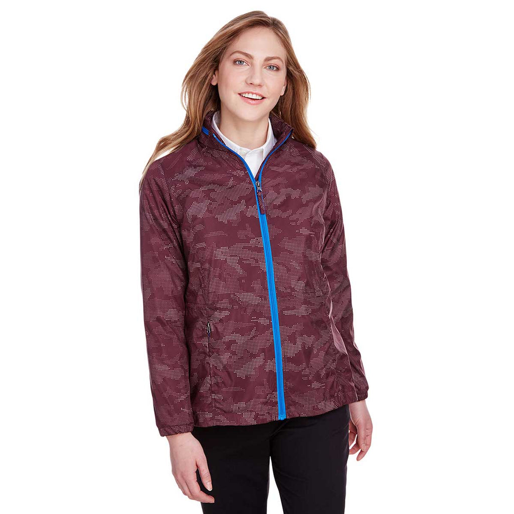 North End Women's Burgundy/Olympic Blue Rotate Reflective Jacket