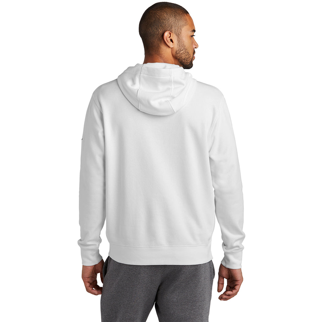 Nike Men's White Club Fleece Sleeve Swoosh Pullover Hoodie