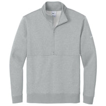 Nike Men's Dark Grey Heather Club Fleece Sleeve Swoosh 1/2 Zip