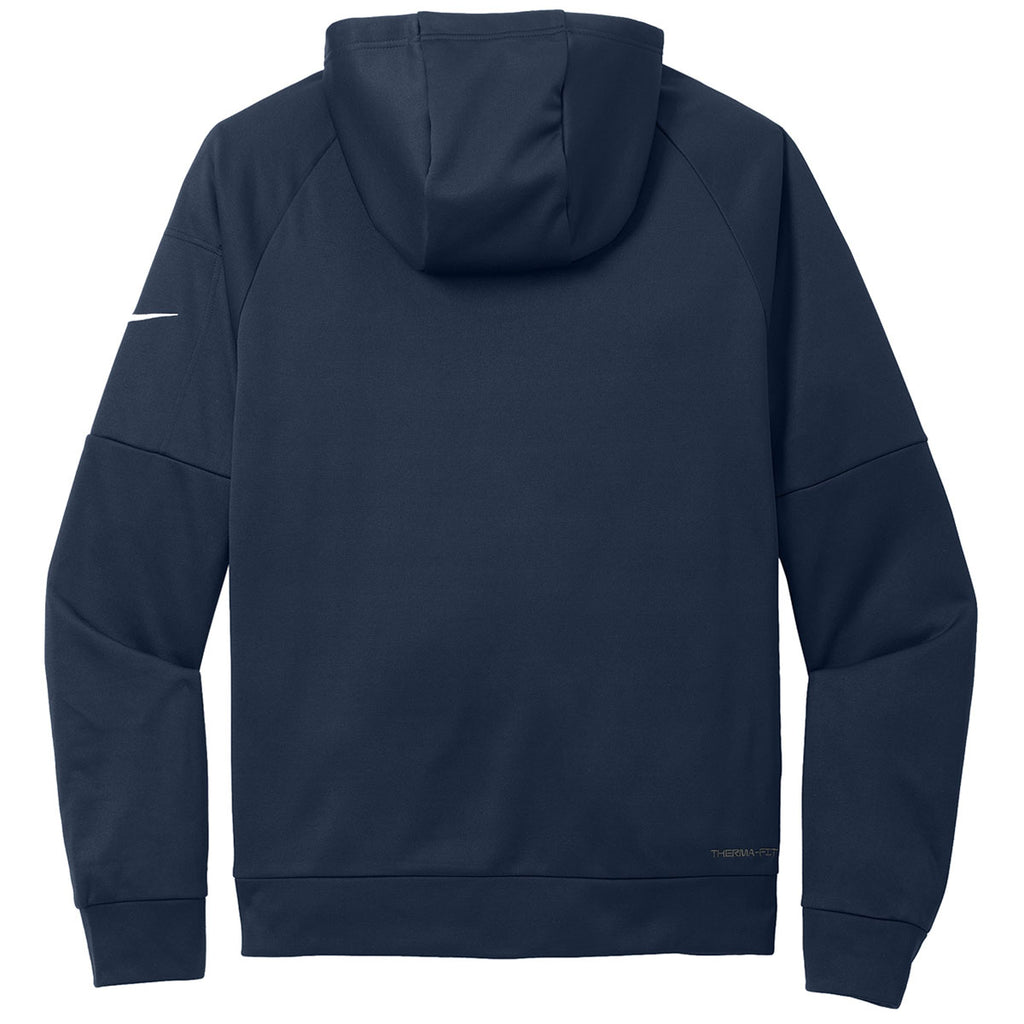 Nike Men's Navy Therma-FIT Pocket Pullover Fleece Hoodie