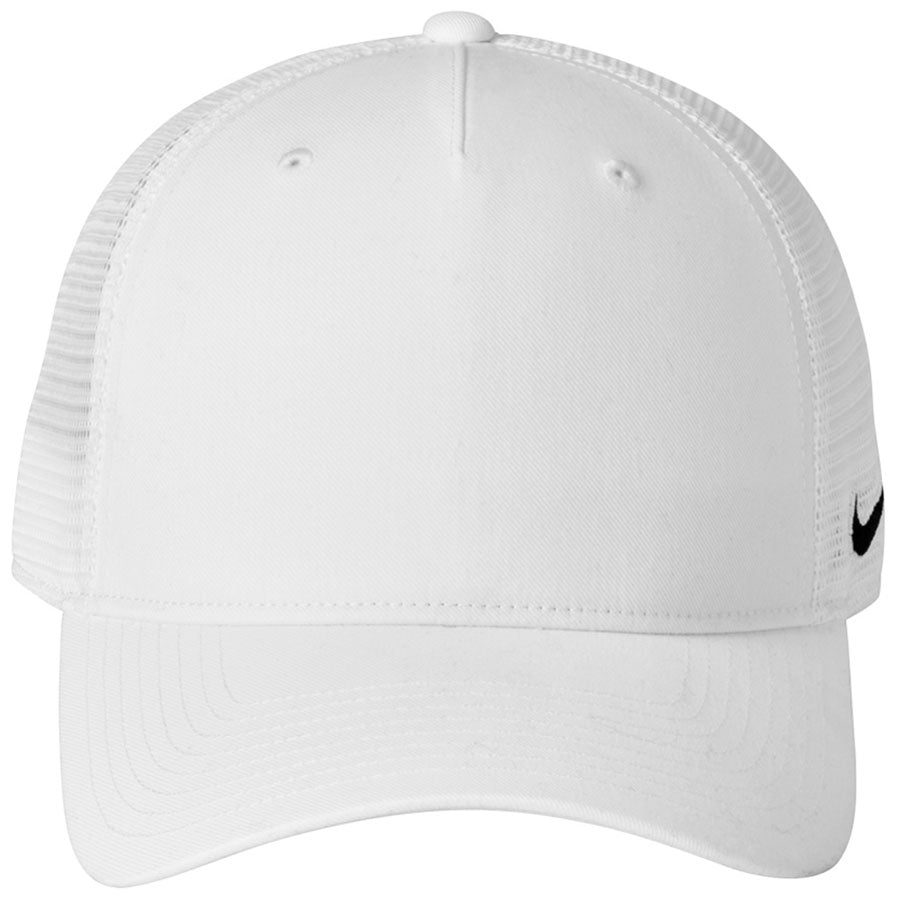 Nike White Snapback Mesh Trucker Cap