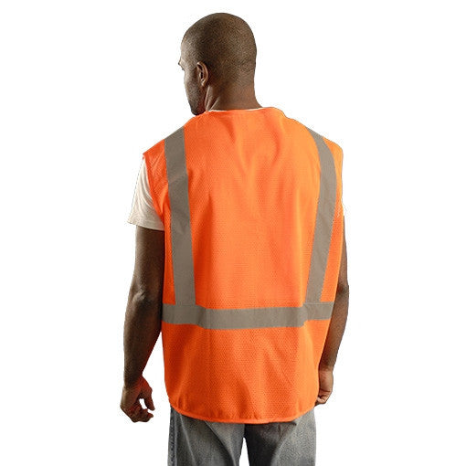OccuNomix Men's Orange High Visibility Classic Mesh Standard Safety Vest