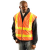 OccuNomix Men's Orange High Visibility Premium Solid Dual Stripe Gloss Safety Vest