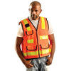 OccuNomix Men's Orange High Visibility Premium Solid Pro-Style Surveyor Vest