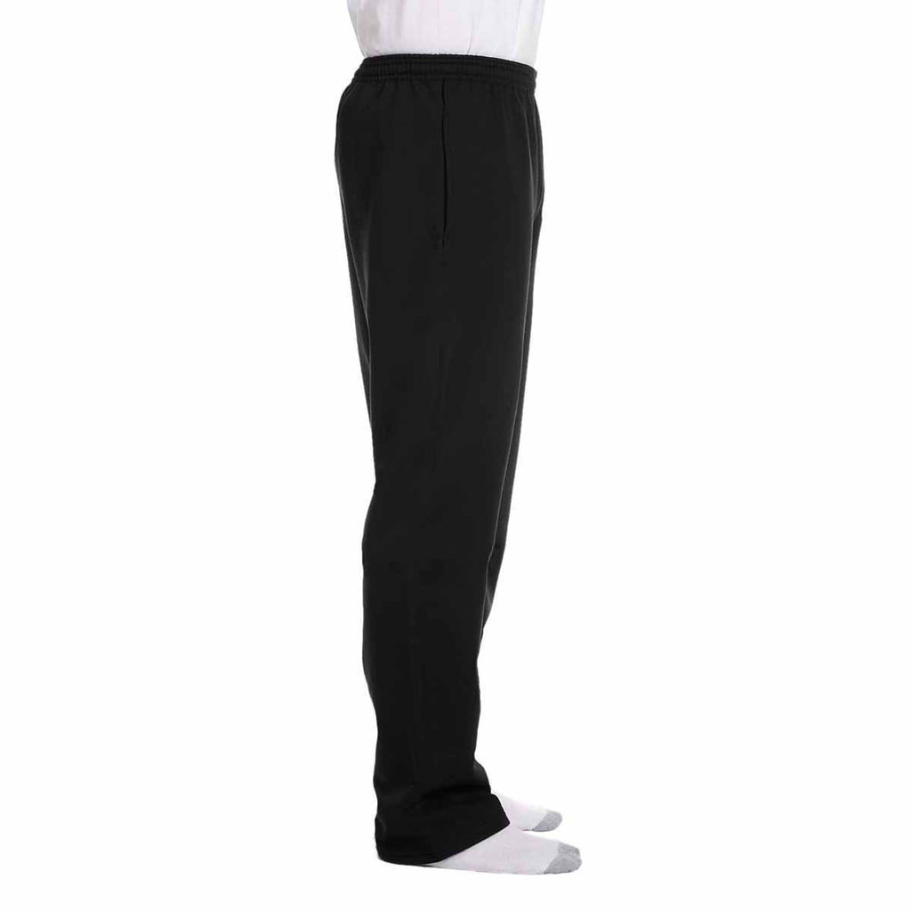 Champion Men's Black Eco 9-Ounce Open-Bottom Fleece Pant with Pocket