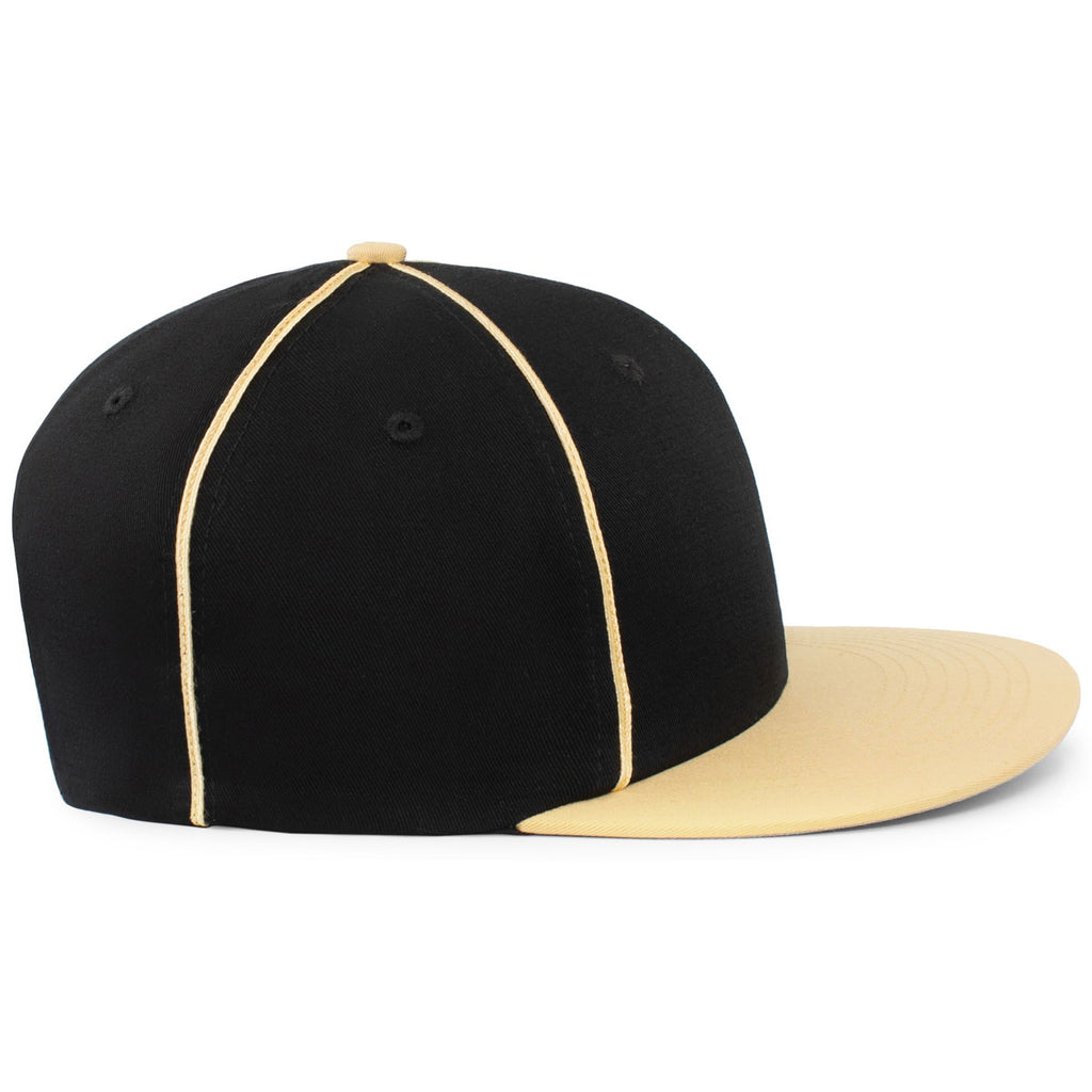 Pacific Headwear Black/Vegas Gold Momentum Team Cap