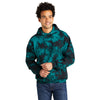 Port & Company Men's Black Teal Crystal Tie-Dye Pullover Hoodie