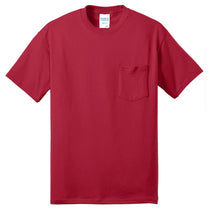 Port & Company Men's Red Tall Core Blend Pocket Tee