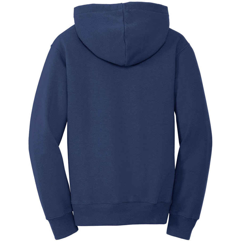 Port & Company Youth Team Navy Fan Favorite Fleece Pullover Hooded Sweatshirt