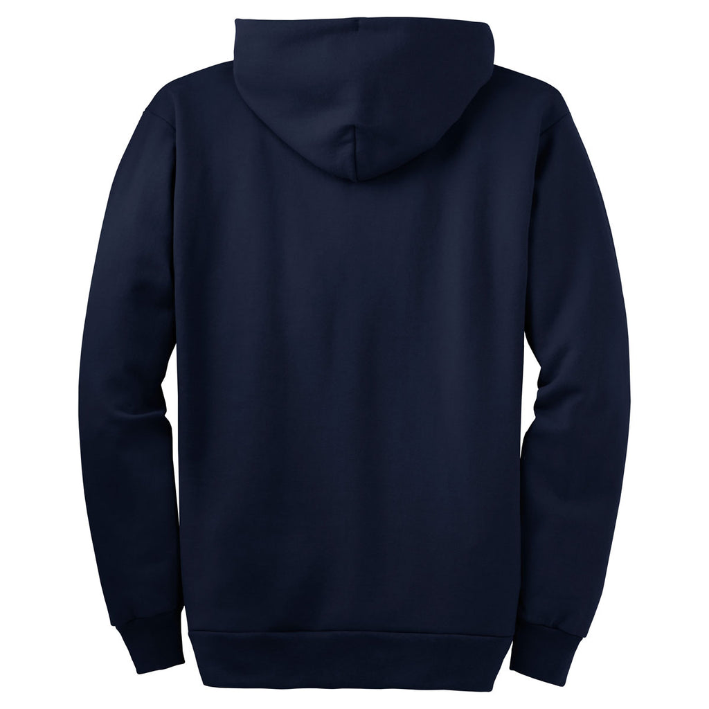 Port & Company Navy Ultimate Full Zip Hooded Sweatshirt