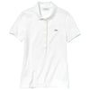 Lacoste Women's White Slim Fit Stretch Mini Cotton Pique Polo