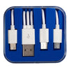 Primeline Blue 3-in-1 Charging Cable in Square Case