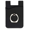 Primeline Black Silicone Card Holder with Metal Ring Phone Stand