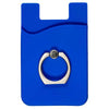 Primeline Blue Silicone Card Holder with Metal Ring Phone Stand