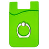 Primeline Green-Lime Silicone Card Holder with Metal Ring Phone Stand