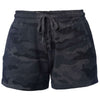 Independent Trading Co. Women's Black Camo Heather Lightweight California Wave Wash Shorts