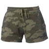 Independent Trading Co. Women's Forest Camo Heather Lightweight California Wave Wash Shorts
