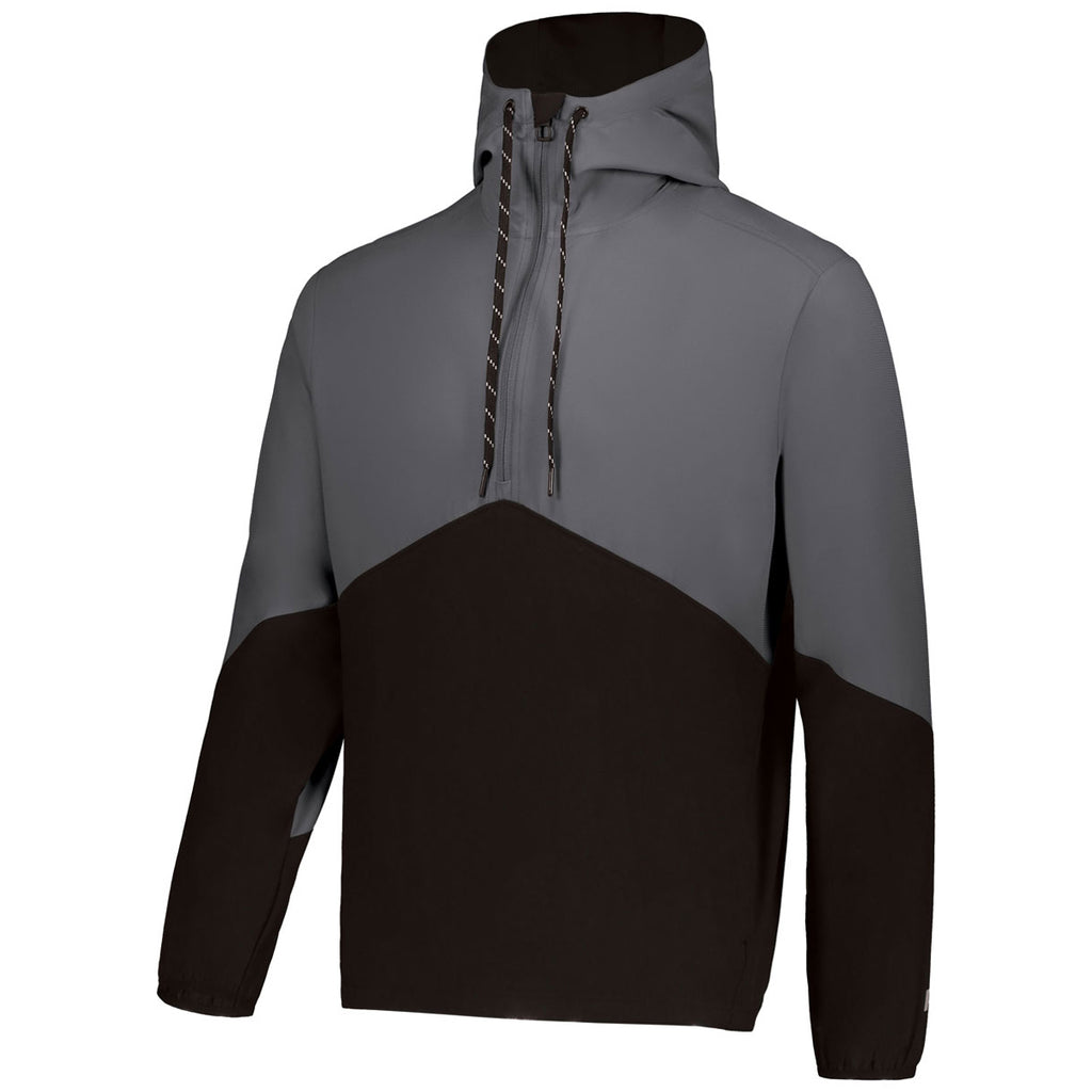 Russell Men's Stealth/Black Legend Hooded Pullover