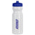 QNCH White/Royal ACCONA 24 oz. PET Sports Bottle with Push/Pull Lid