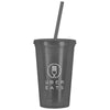 QNCH Smoke CARSON 17 oz. Double Wall Bolero Tumbler with Lid and Matching Straw
