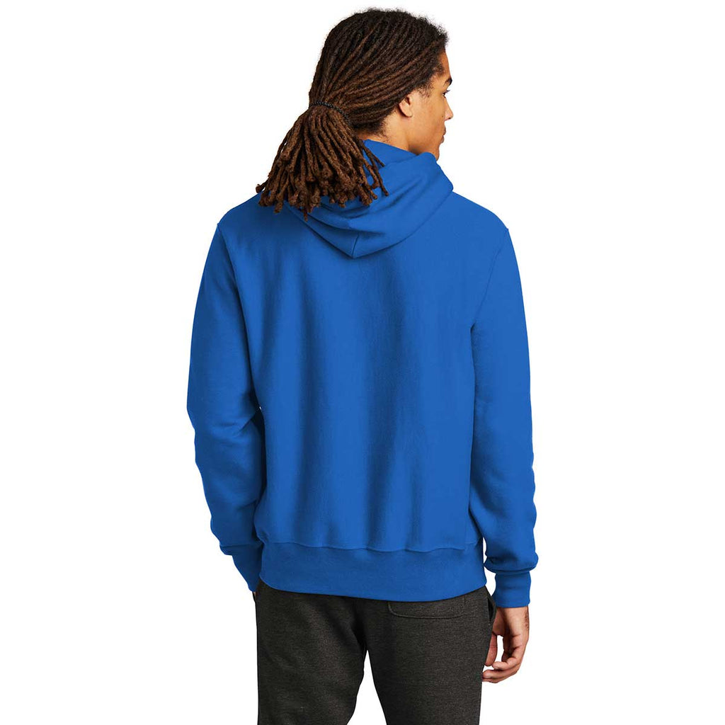 Champion Men's Athletic Royal Reverse Weave Hooded Sweatshirt