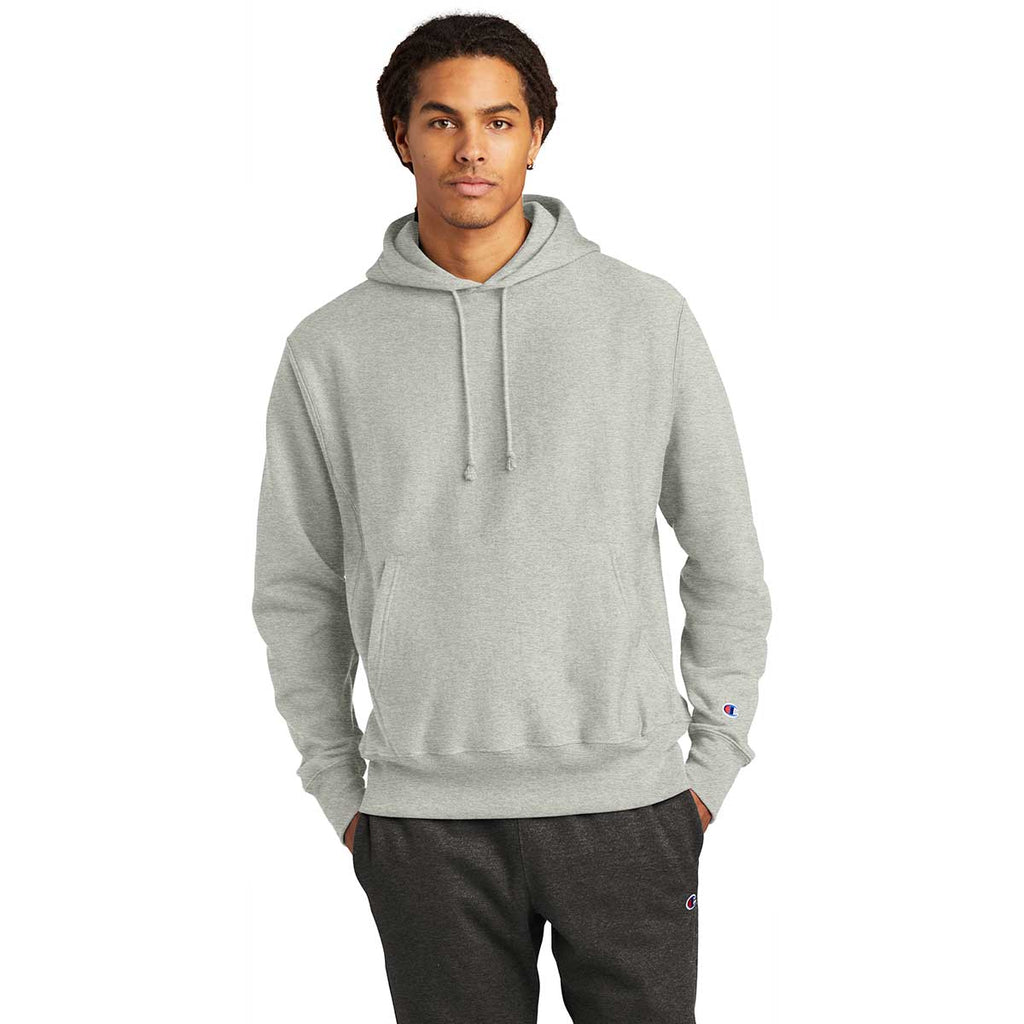 Champion Men's Oxford Grey Reverse Weave Hooded Sweatshirt