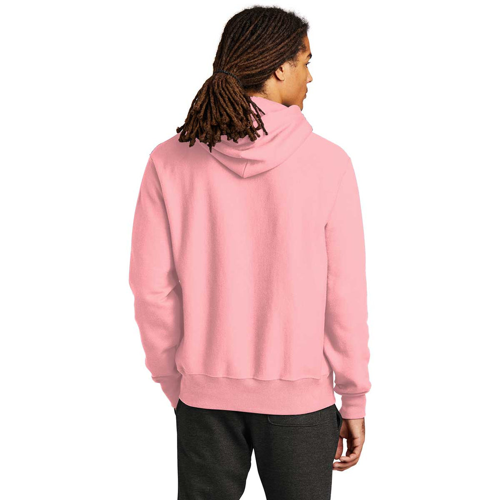 Champion Men's Pink Candy Reverse Weave Hooded Sweatshirt