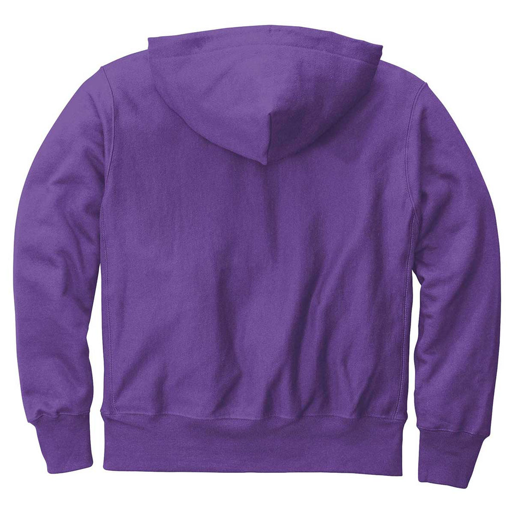 Champion Men's Purple Reverse Weave Hooded Sweatshirt