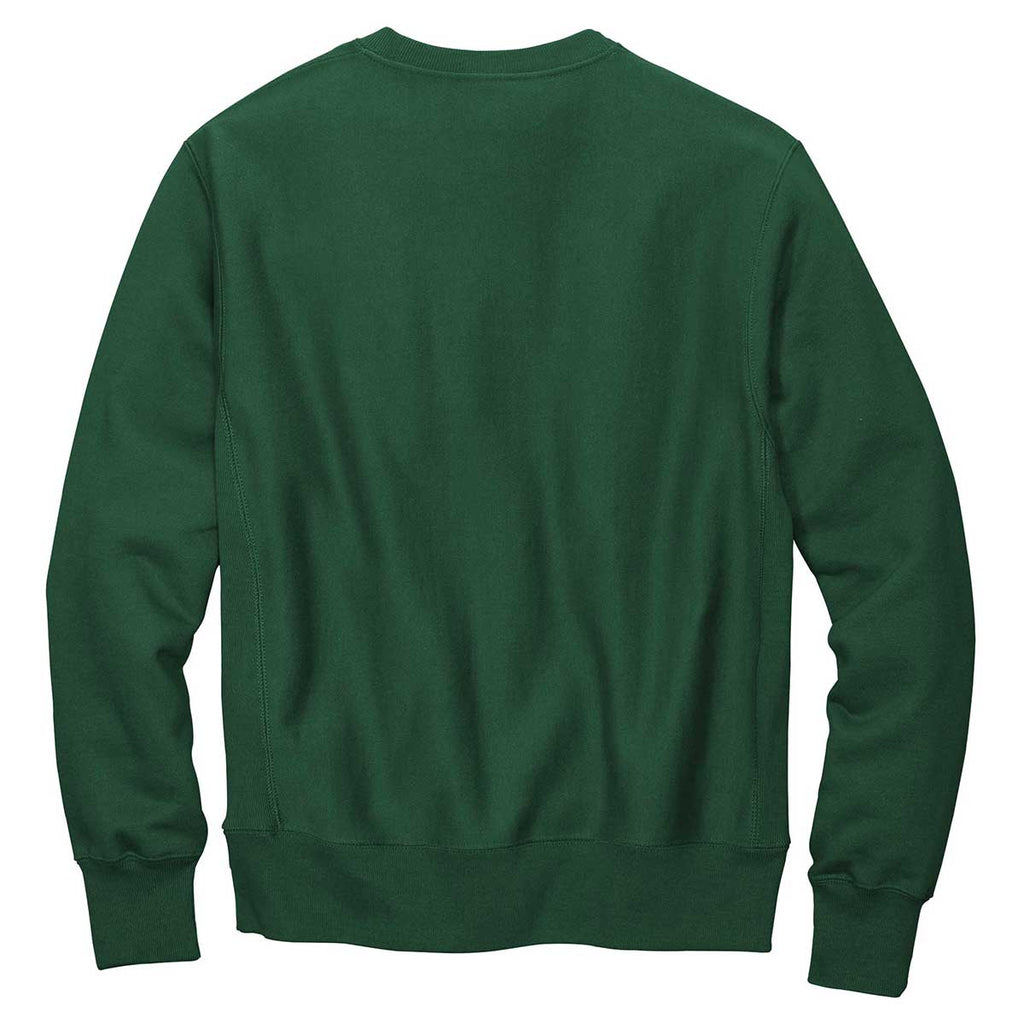 Champion Men's Dark Green Reverse Weave Crewneck Sweatshirt