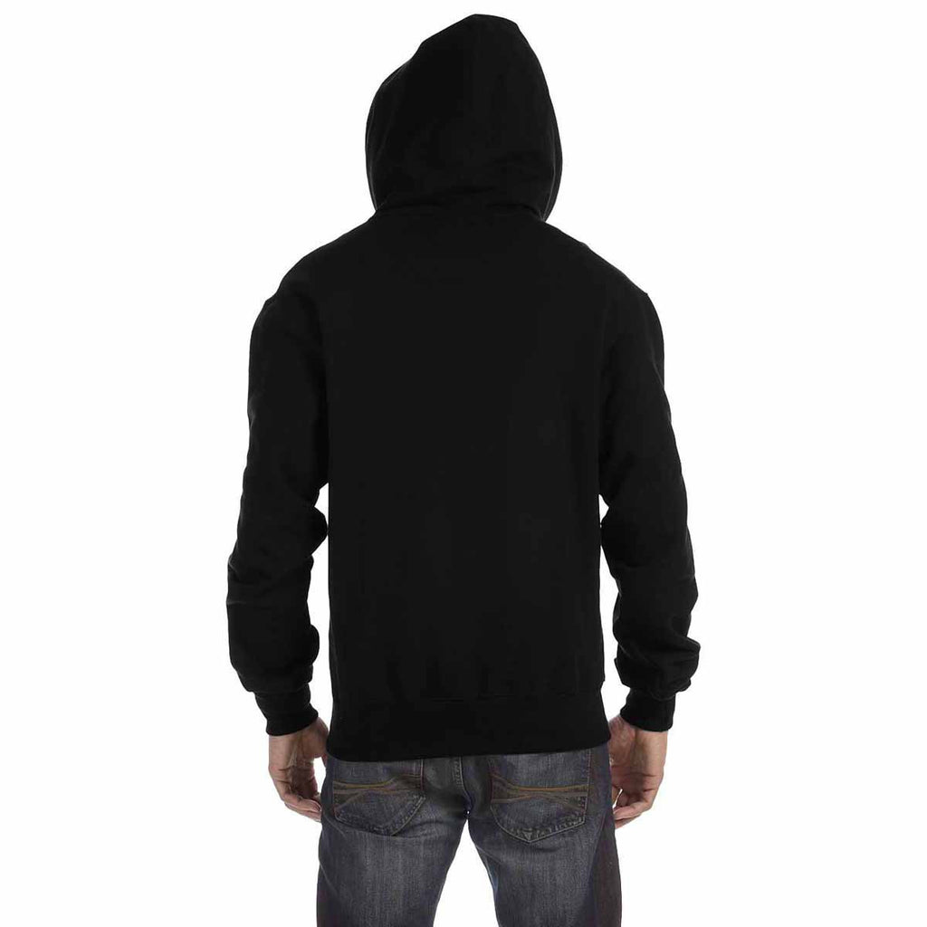 Champion Men's Black Cotton Max Fleece Quarter-Zip Hood