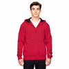 Champion Men's Sport Red for Team 365 Cotton Max Fleece Quarter-Zip Hood