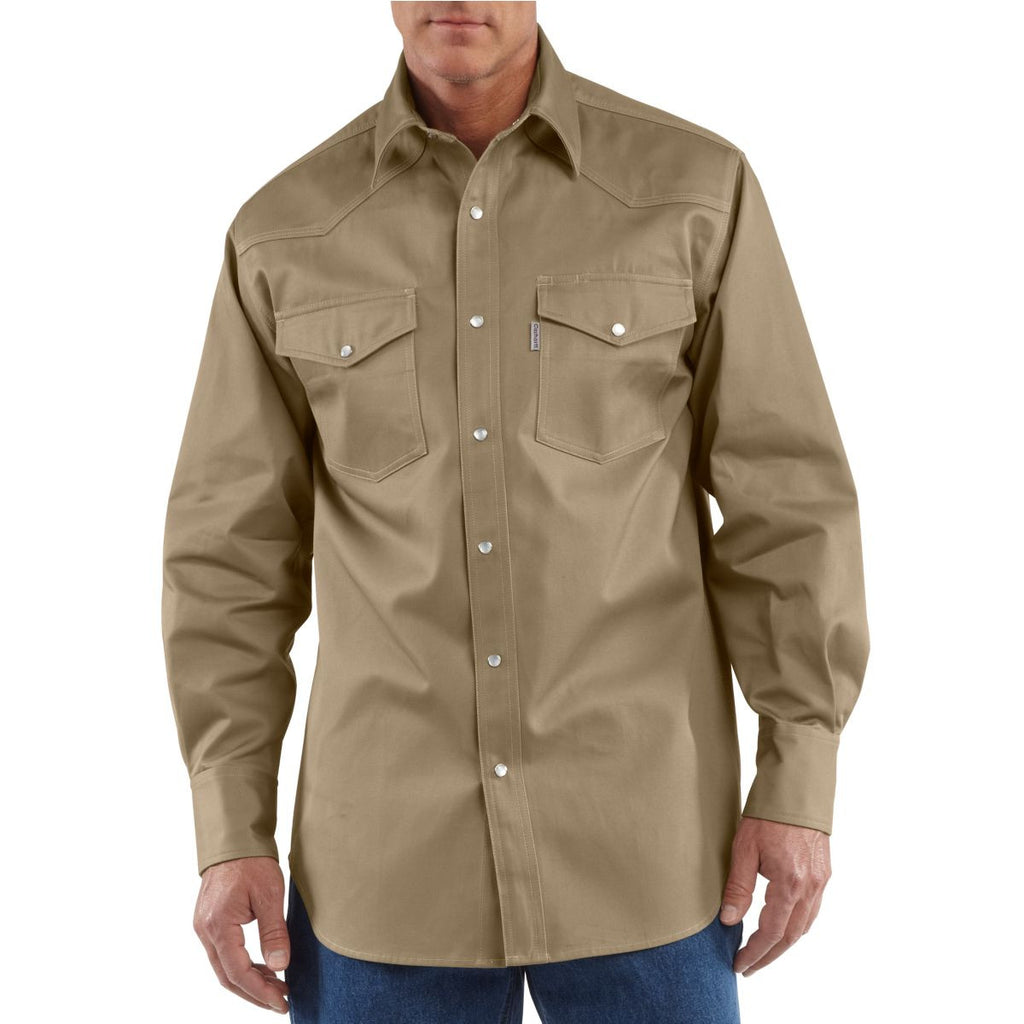 Carhartt Men's Khaki Ironwood Twill Work Shirt