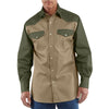 Carhartt Men's Khaki/Moss Ironwood Twill Work Shirt