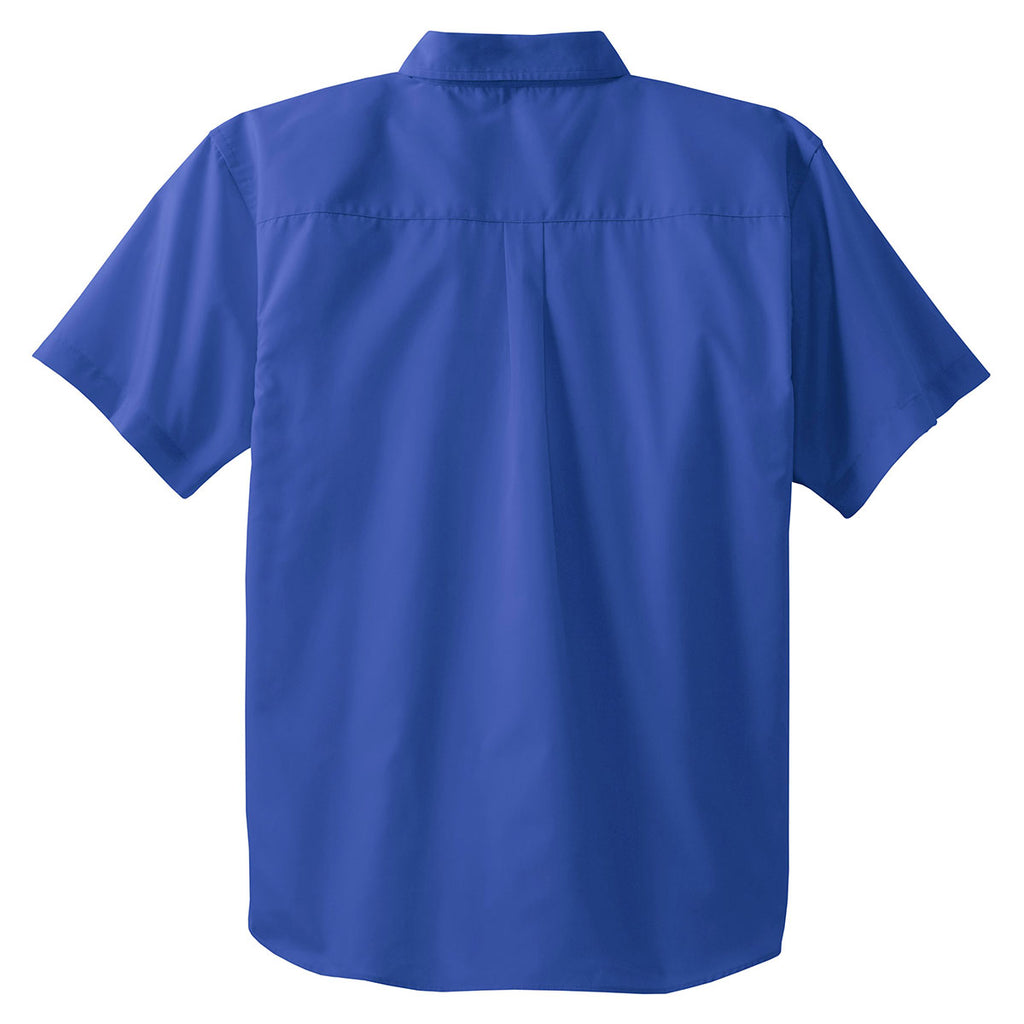 Port Authority Men's Faded Blue Short Sleeve Easy Care, Soil Resistant Shirt