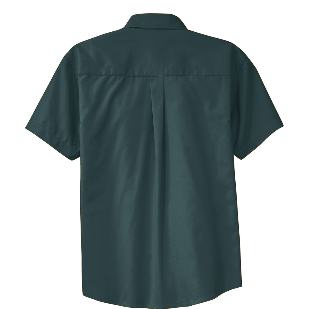 Port Authority Men's Dark Green/Navy Short Sleeve Easy Care Shirt