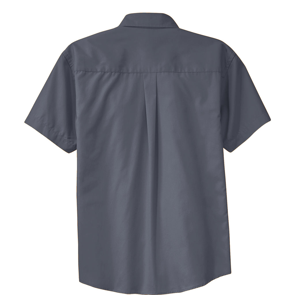 Port Authority Men's Steel Grey/Light Stone Short Sleeve Easy Care Shirt