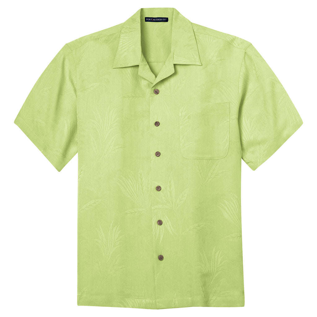 Port Authority Men's Whisper Green Patterned Easy Care Camp Shirt