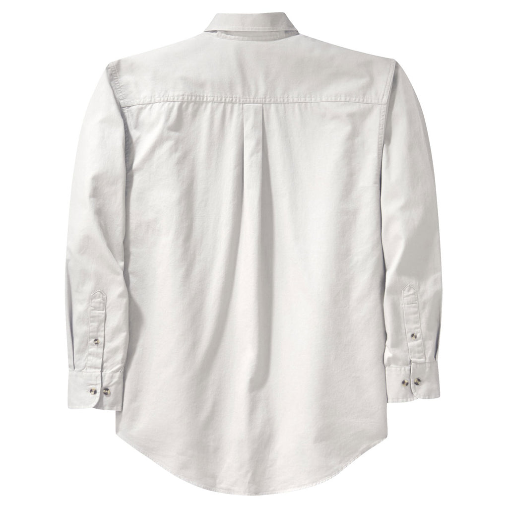 Port Authority Men's White Long Sleeve Twill Shirt