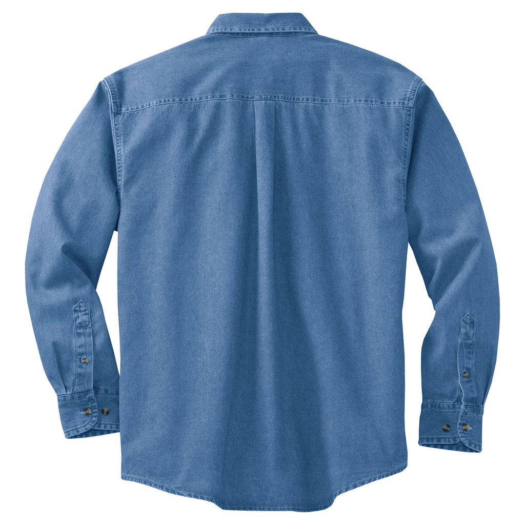 Port Authority Men's Faded Denim Long Sleeve Denim Shirt