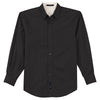 Port Authority Men's Black/Light Stone Extended Size Long Sleeve Easy Care Shirt