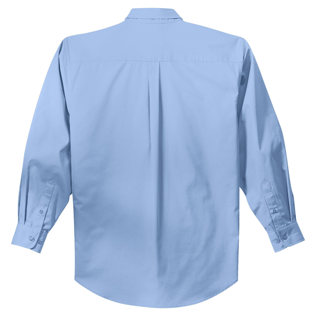 Port Authority Men's Light Blue/Light Stone Extended Size Long Sleeve Easy Care Shirt