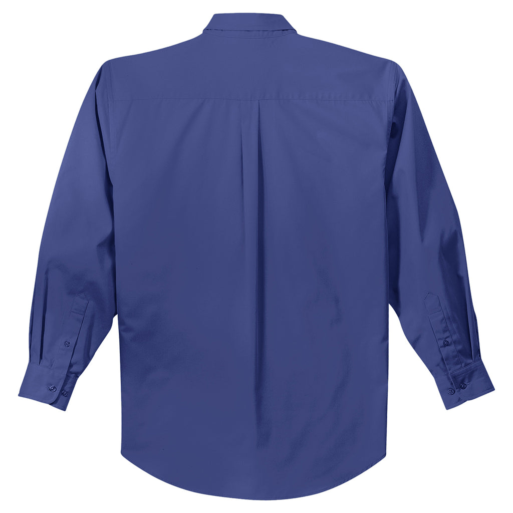 Port Authority Men's Mediterranean Blue Extended Size Long Sleeve Easy Care Shirt