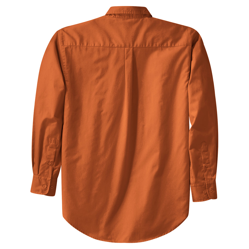 Port Authority Men's Texas Orange Tall Long Sleeve Easy Care Shirt