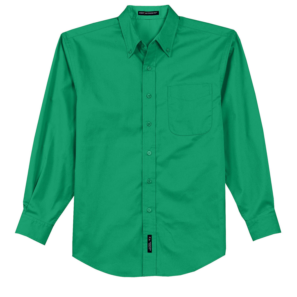 Port Authority Men's Court Green Tall Long Sleeve Easy Care Shirt