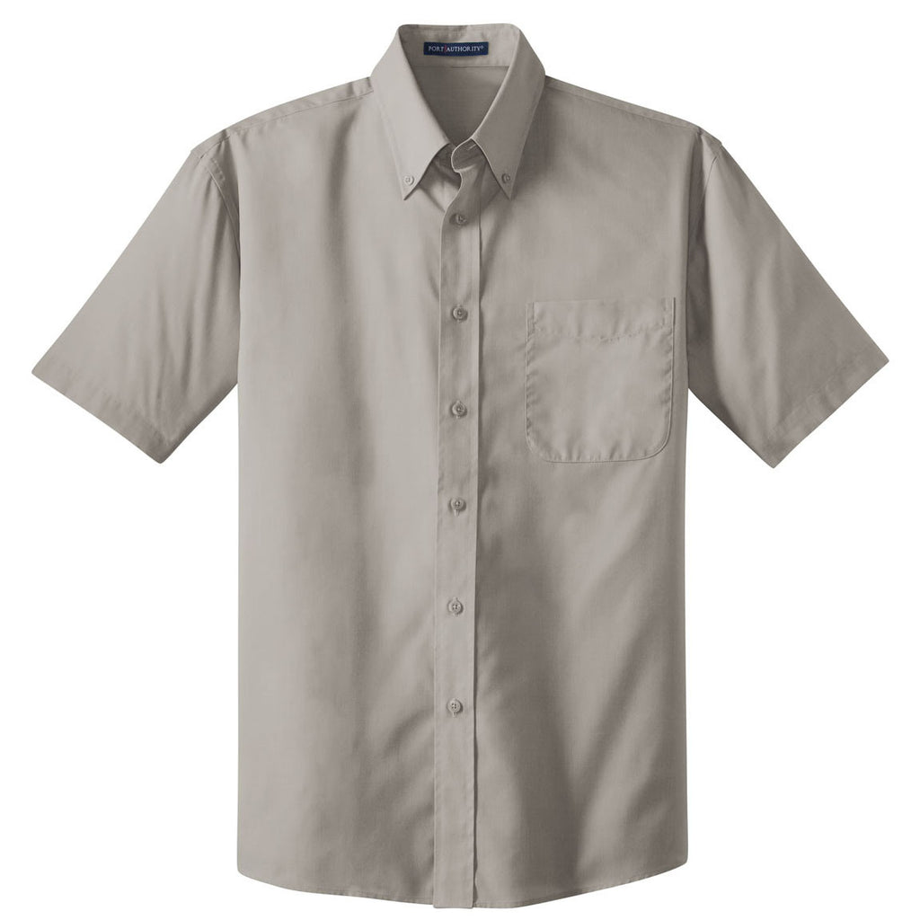 Port Authority Men's Grey S/S Value Poplin Shirt