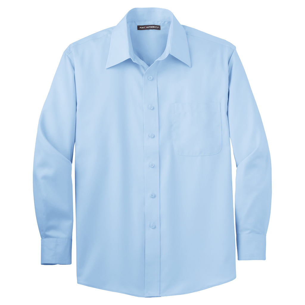 Port Authority Men's Sky Blue Tall Long Sleeve Non-Iron Twill Shirt